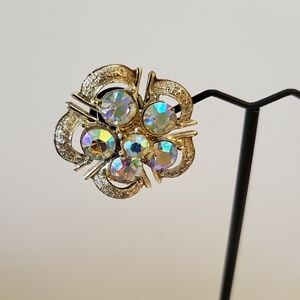 Elegant Gold and Iridescent Earrings